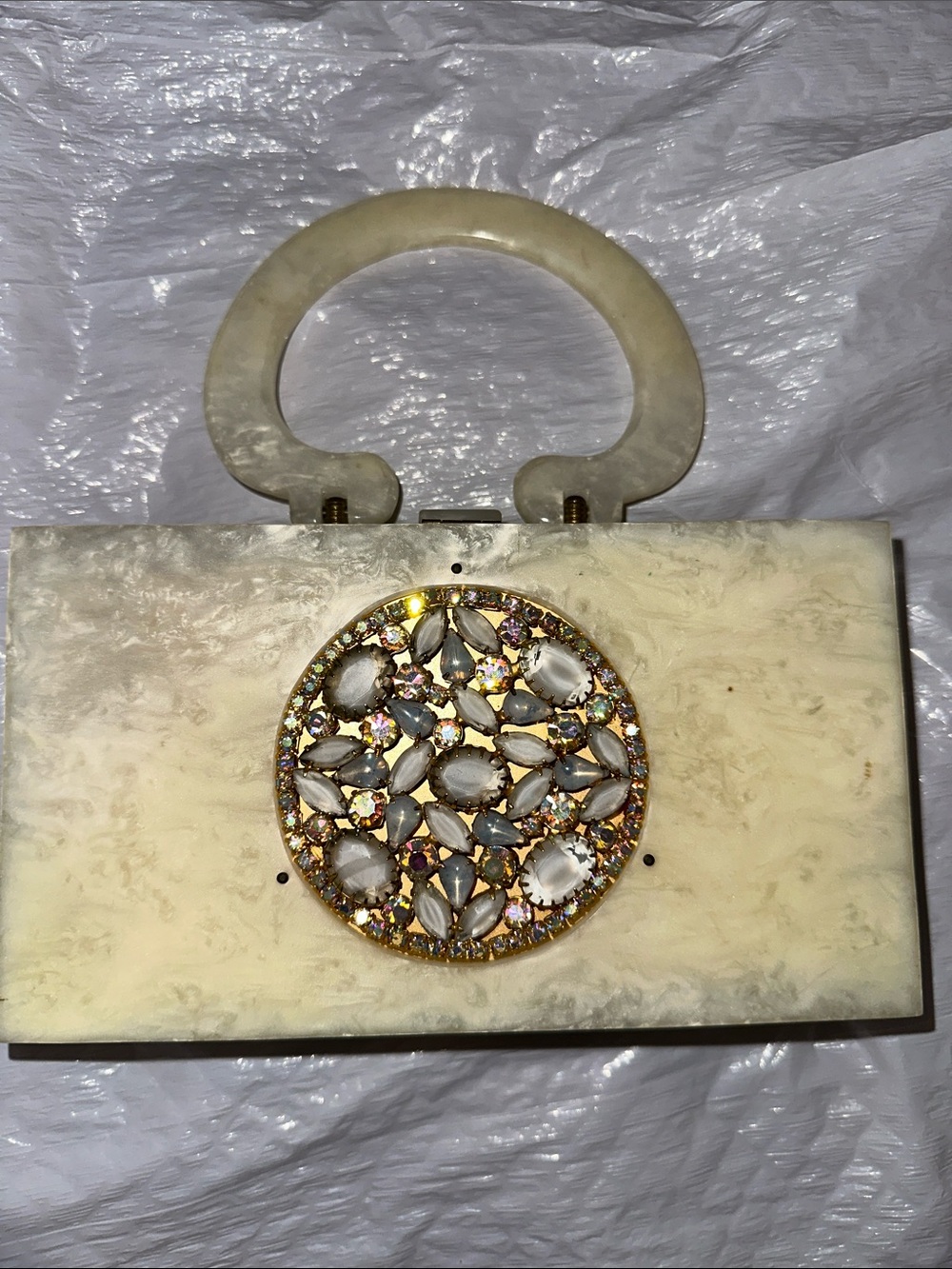 Vintage Lucite Compact Purse with Mirror